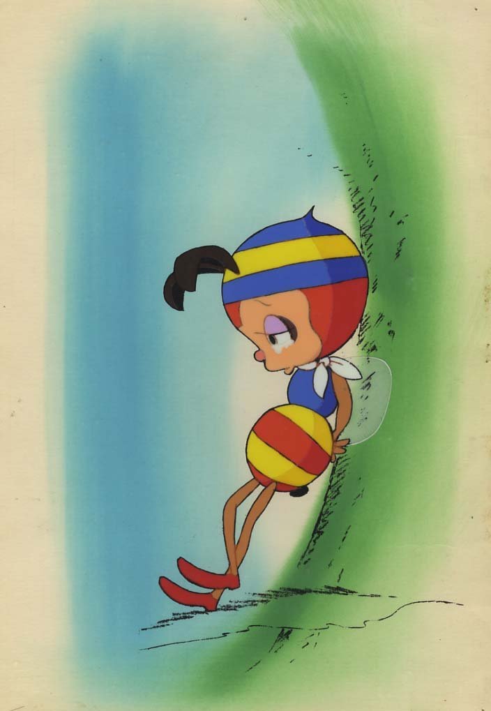 Aセル画 昆虫物語 みつばちハッチ 複製セル画 背景付 其の411(その他  