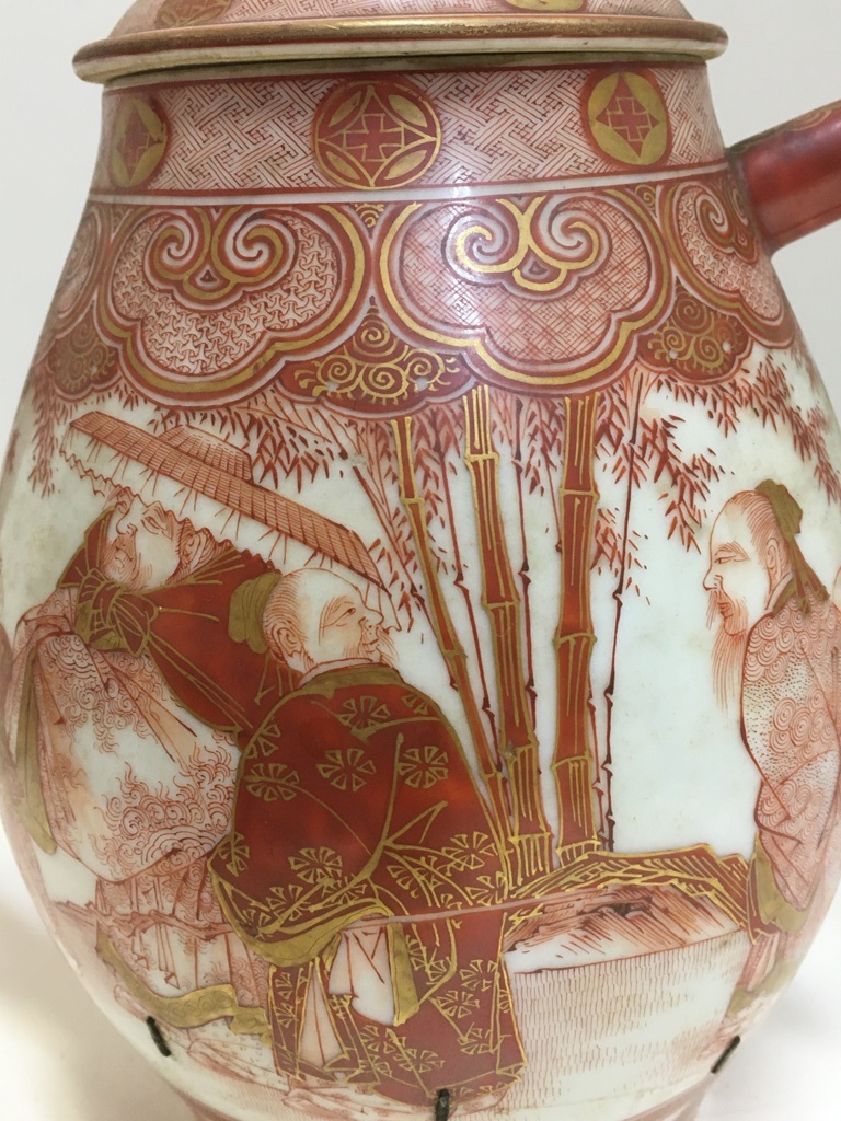 九谷 清渓堂 水指/急須/酒器/茶道具 ジャンク品 九谷焼 急須 九谷 清渓堂 水指/急須/酒器/茶道具 ジャンク品 九谷焼 急須