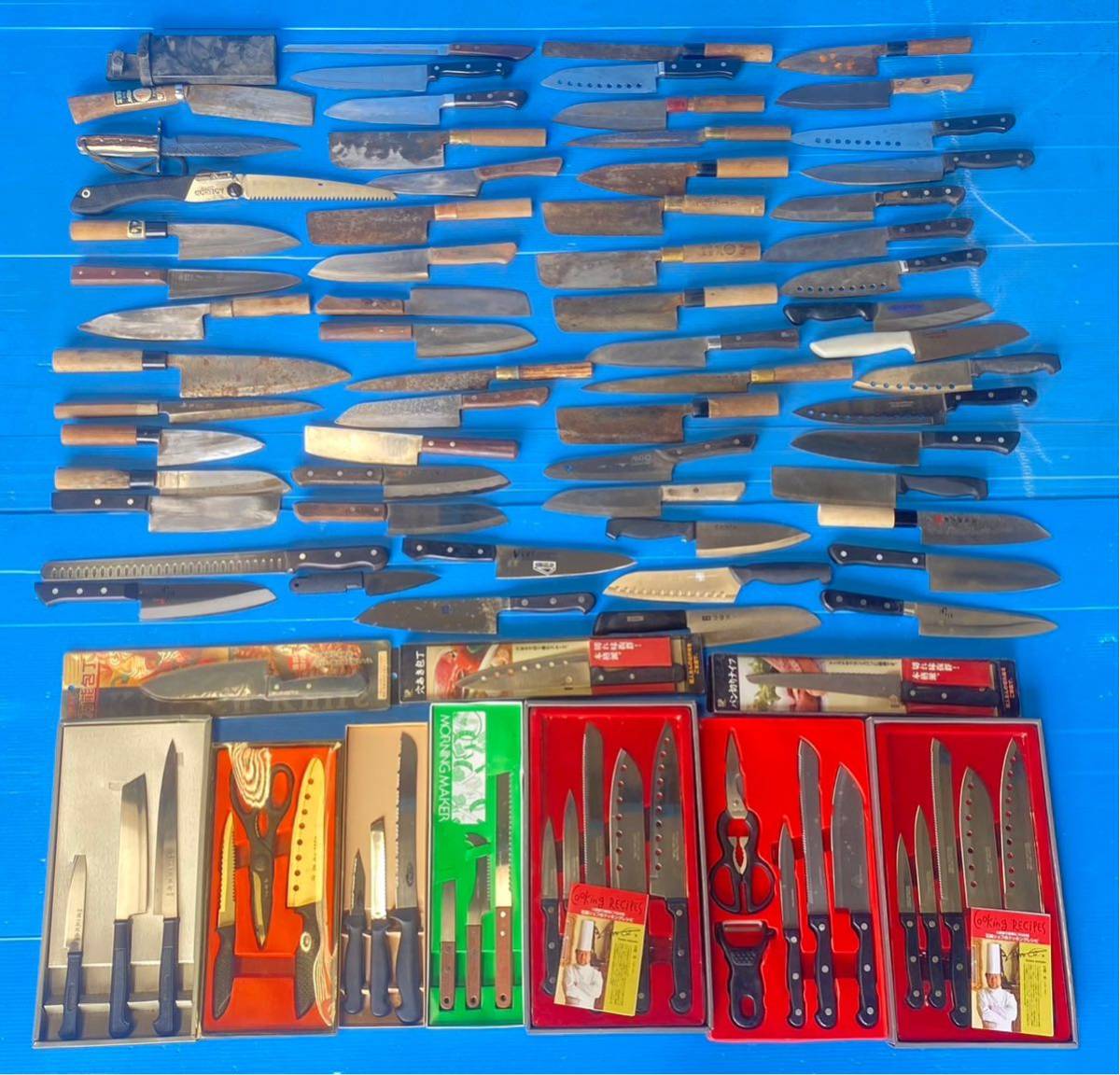 ★1円出品〜包丁 出刃包丁 刺身包丁 洋包丁 刻印あり まとめ売り 約94丁　大量
