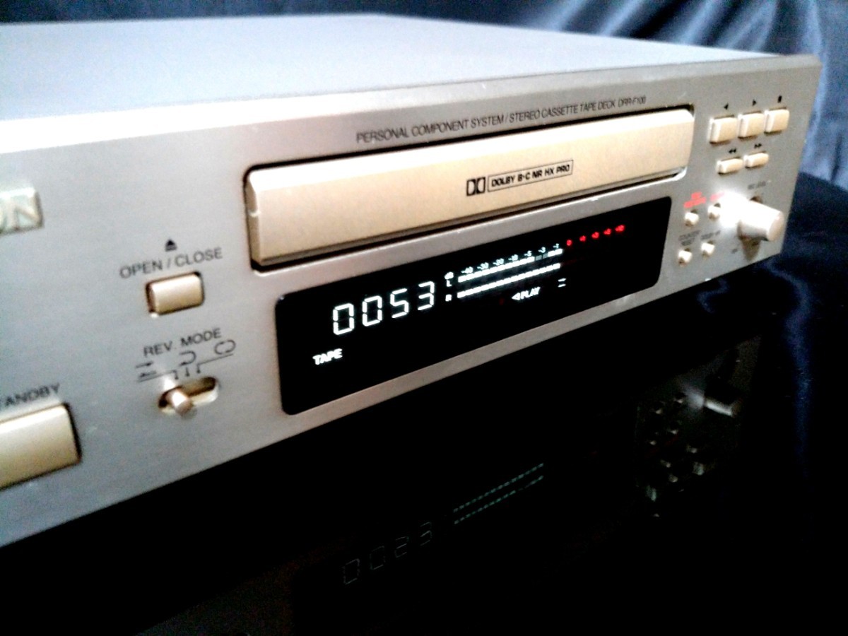 DENONカセットデッキDRR-F100メンテ色々音出し動作品、ベルト交換