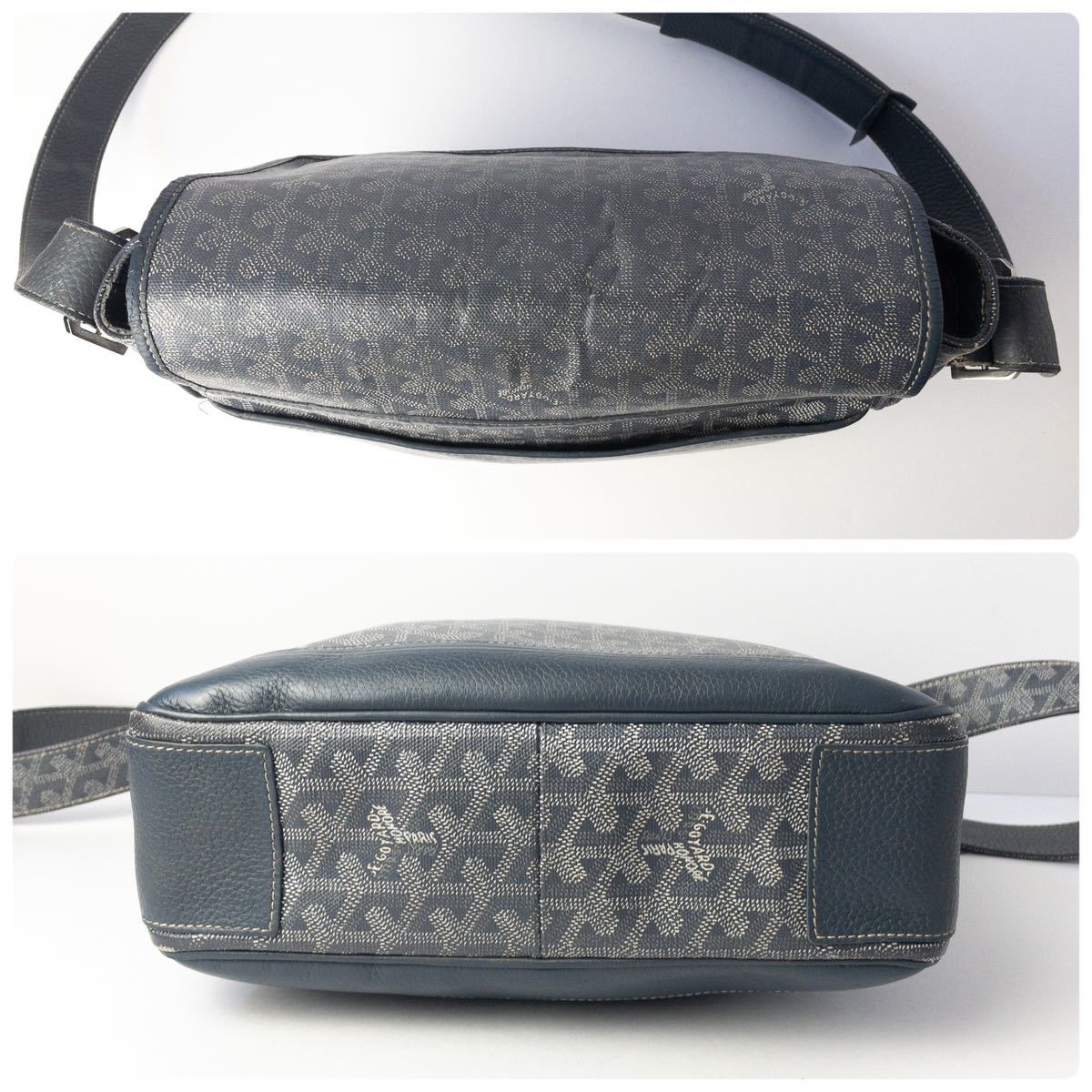 1円~ GOYARD ゴヤール グランブルーMM ショ ルダーバッグ