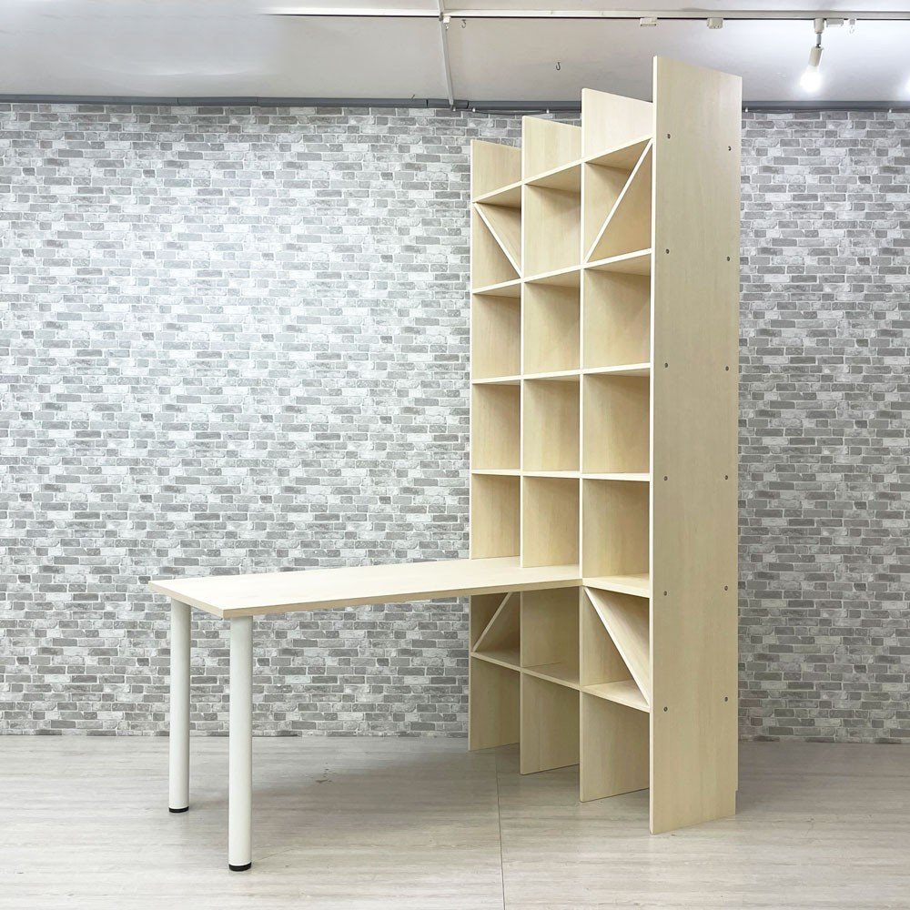 マルゲリータ 本棚 margherita shelf 引き出し、棚付き ○ マルゲリータ margherita デスク付き本棚 奥行350mm 縦7コマ×横3