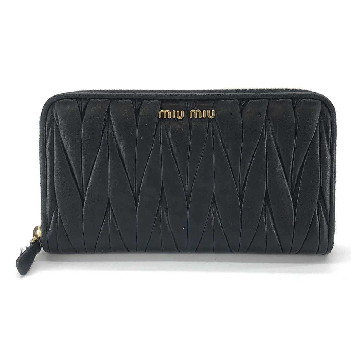 MIUMIU ミュウミュウ 5M0506 マテラッセ ラウンドファスナー 長財布