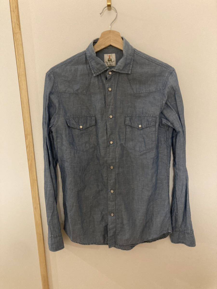 GUY ROVER シャンブレーシャツ ギローバー　リネンシャツ　ウエスタンシャツ　リネンシャツ　ships シップス