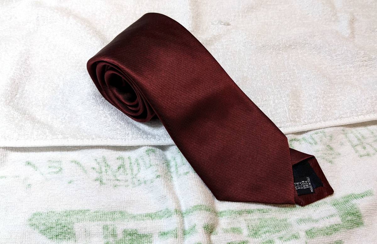 Fiorio（フィオリオ）/シルクネクタイ/ソリッド/ボルドー/イタリア製/ハンドメイド 