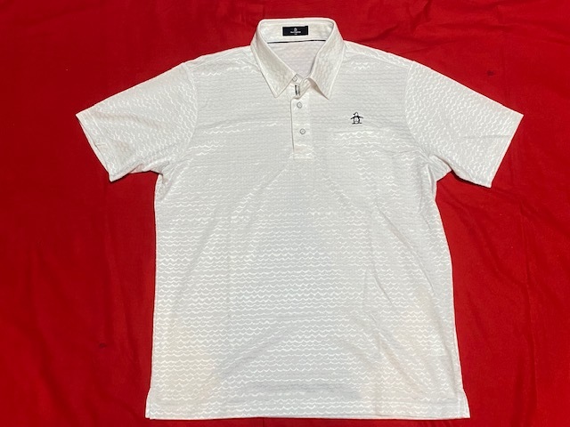 1円★MUNSINGWEAR マンシングウェア ゴルフウェア ポロシャツ ペンギン 刺繍ロゴ LL★