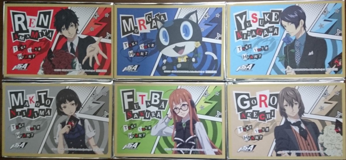 ペルソナ5 セガ 色紙 吾郎 祐介 双葉 真 モルガナ ペルソナ セガ PERSONA5 the Animation キャンペーン ビジュアル色紙 全6種