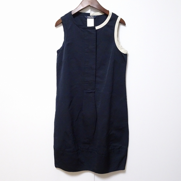 snc エスマックスマーラ S Maxmara ワンピース 36 紺 白系 麻混