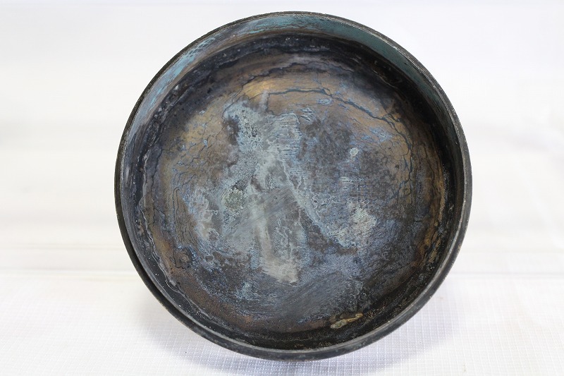 唐物 銅合肉池 中国国民党軍校記念 王柏齢彫刻 盒墨将軍 時代品 美術品