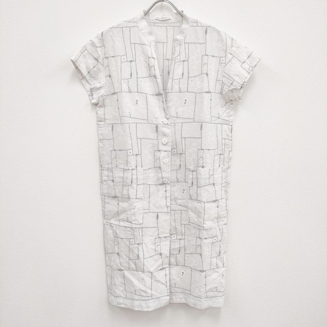 mina perhonen garden patchwork 半袖シャツコート 定価9万 刺繍 ws6571 コート ホワイト ミナペルホネン 3-0425M 215872