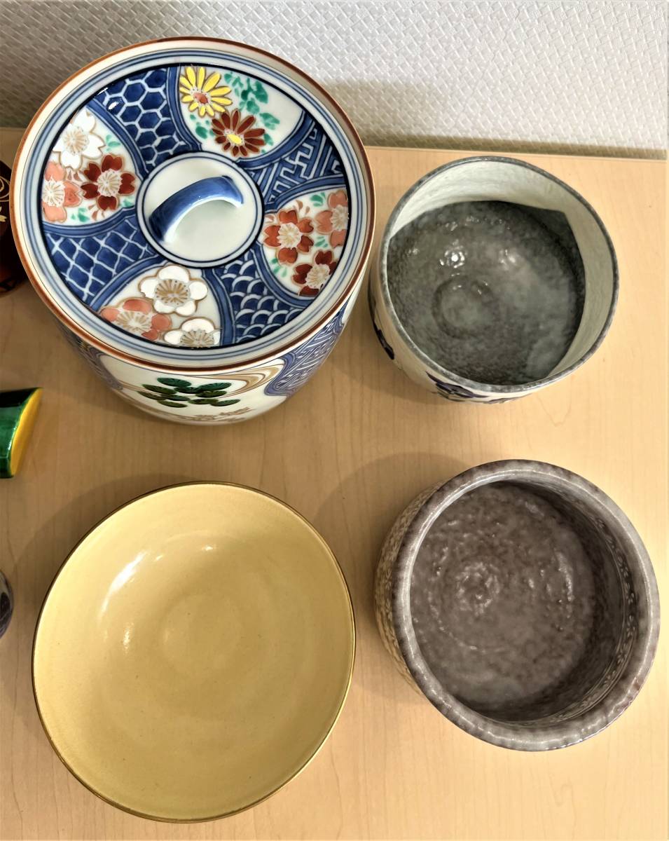 井濱‐18】未使用 茶道具セット 茶碗 柄杓 水差し 道具一式 短冊棚52