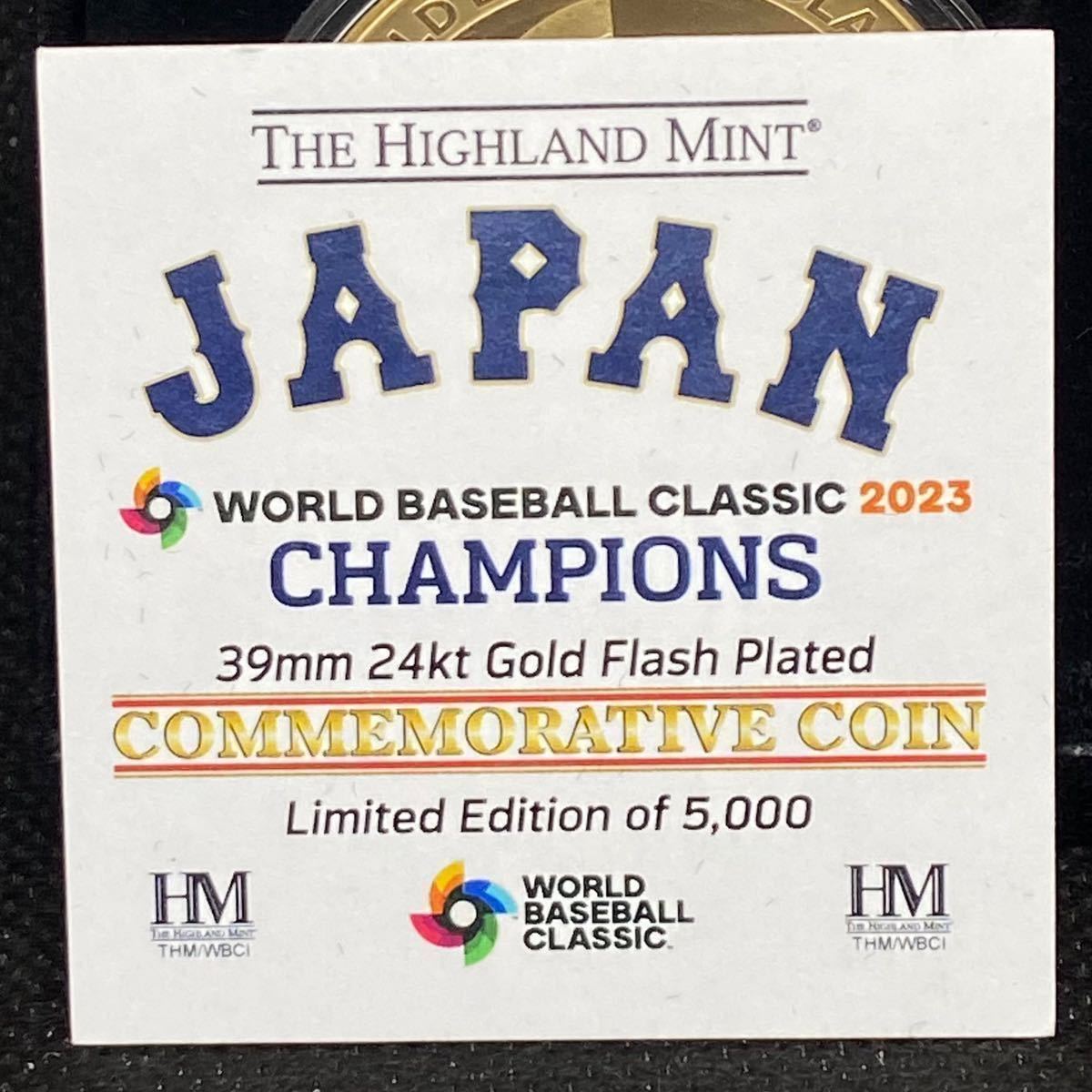 世界限定5000個】2023年 WBC優勝記念 侍ジャパン 24金メッキゴールド 