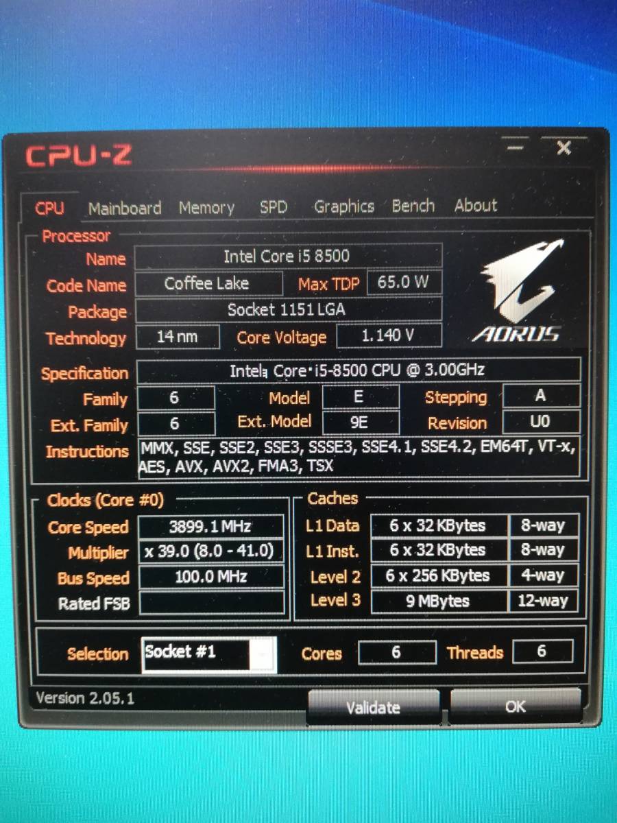 intel core i5 8500 動作品 Core Intel i5-8500 Lake-S ① 2個