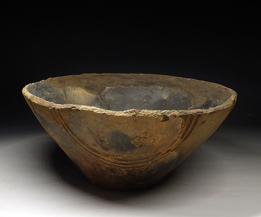 緑屋kt□ 時代物 縄文土器 大鉢 幅約29cm 発掘 弥生土器 i9/3-6807/12