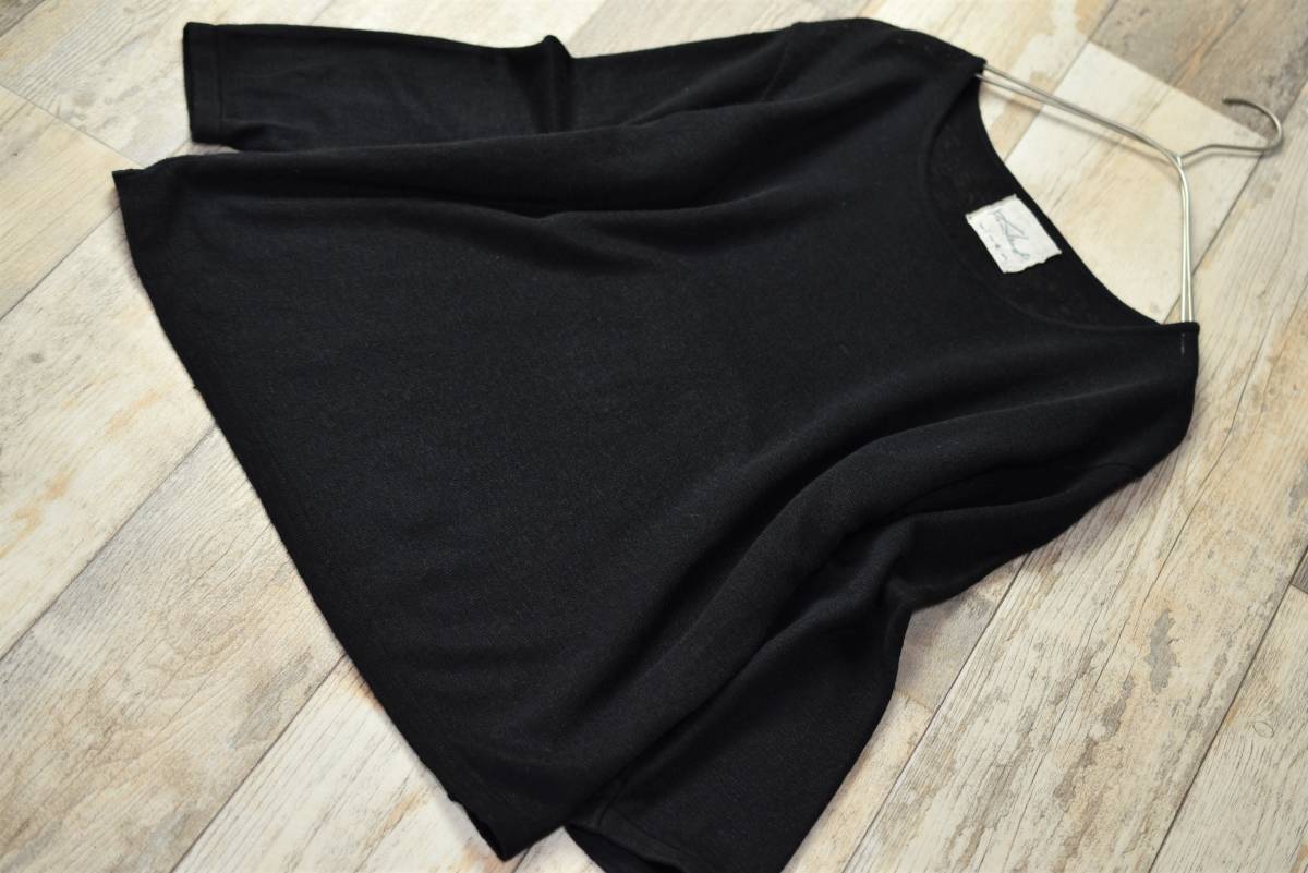 Kenland LINEN ケンランドリネン 日本製 麻100％ リネンニットソー 黒色 