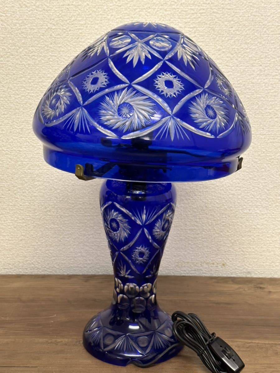 633 大型 切子細工 フロアスタンド テーブルランプ 高さ約51cm 633