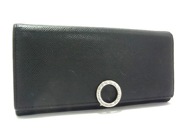 1円 BVLGARI ブルガリブルガリ レザー 二つ折り 長財布 ウォレット