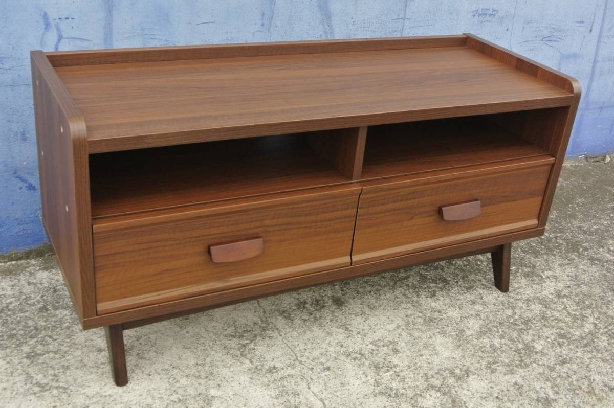 天板下のオープンスペース・引き出しが便利です！　107×40×43センチ　テレビボード　テレビ台　ローボード