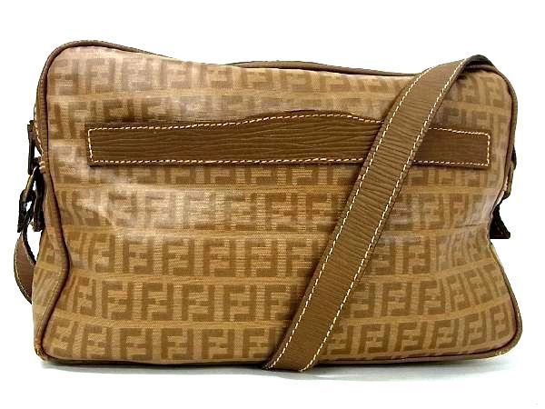 1円 FENDI フェンディ ヴィンテージ ズッカ柄 ズッキーノ PVC クロスボディ ショルダーバッグ 斜め掛け レディース ブラウン系 BE0050