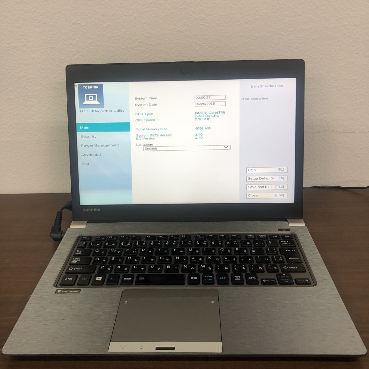 管理:033/ジャンク扱い 東芝dynabook R63 13.3型FHD(1920x1080)第5世代i5/4GB