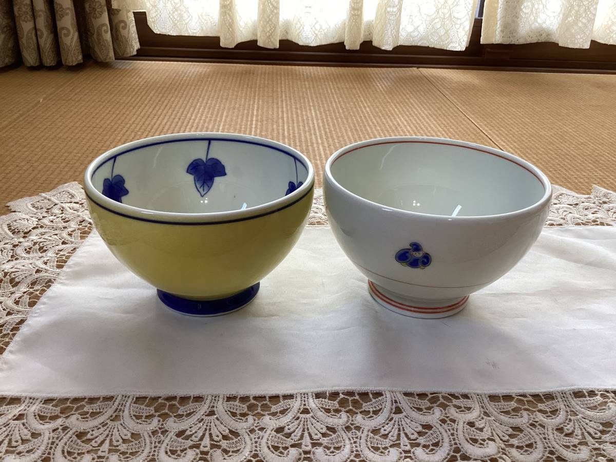 深川製磁　有田焼　つた絵　六歌仙　　深丼　２客　中鉢 ボウル　茶碗 　どんぶり　丼 