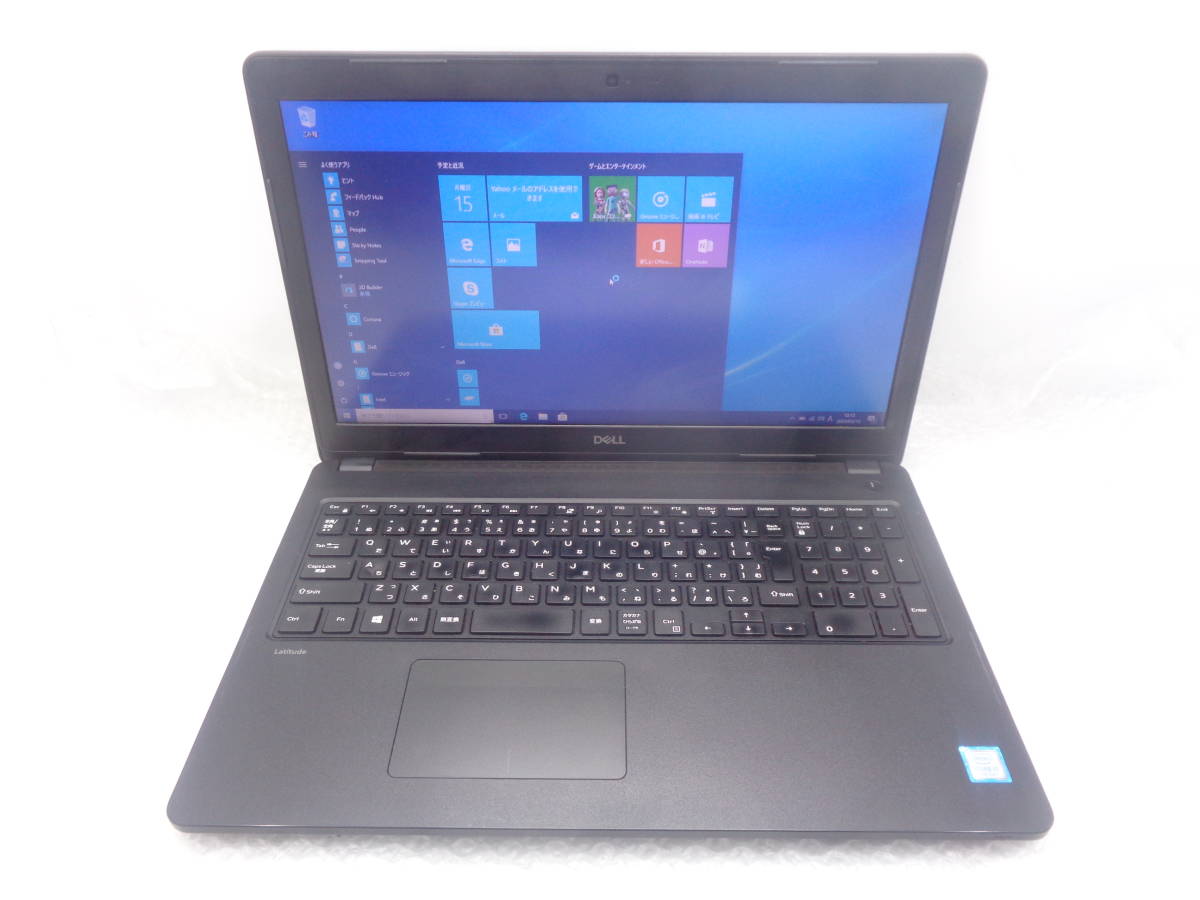 i5第7世代 DELL Latitude 3580/i5-7200U 2.5Ghz/8GB/500GB/カメラ/無線/BLUETOOTH/15.6ンチ/Windows10 中古動作品(C632)