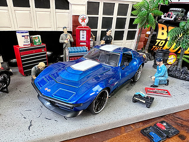 Jada　1969年シボレー　コルベット　スティングレイ ZL-1　ダイキャストミニカー　1/24スケール（ブルー） ■ アメリカン雑貨 アメリカ雑貨