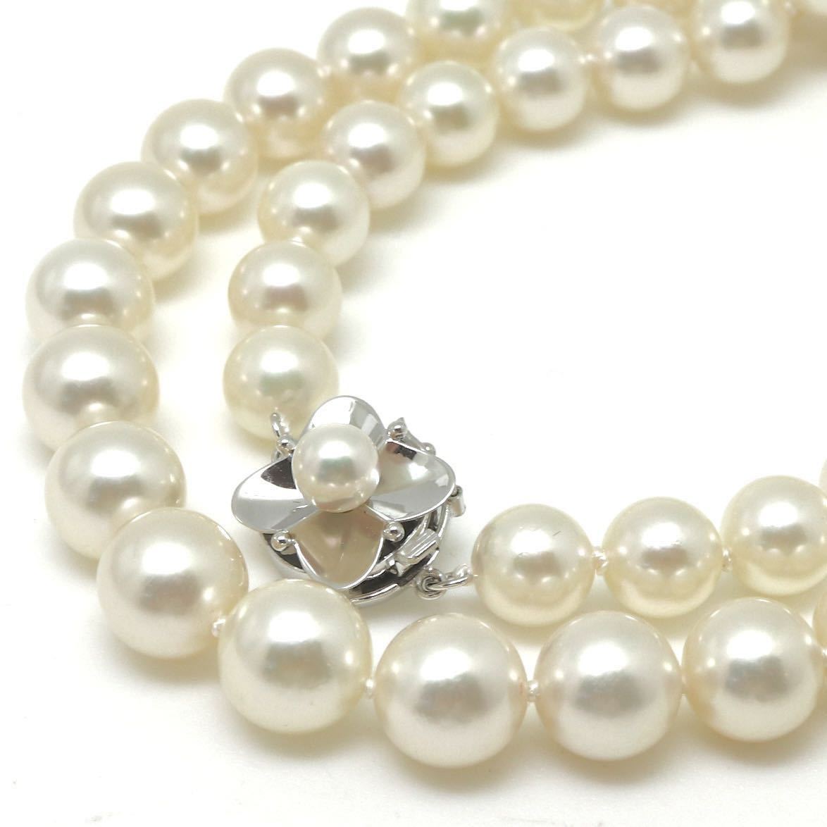 ◇K14WG アコヤ本真珠ネックレス◇M 32.3g 41.0cm 7.0-8.5mm珠