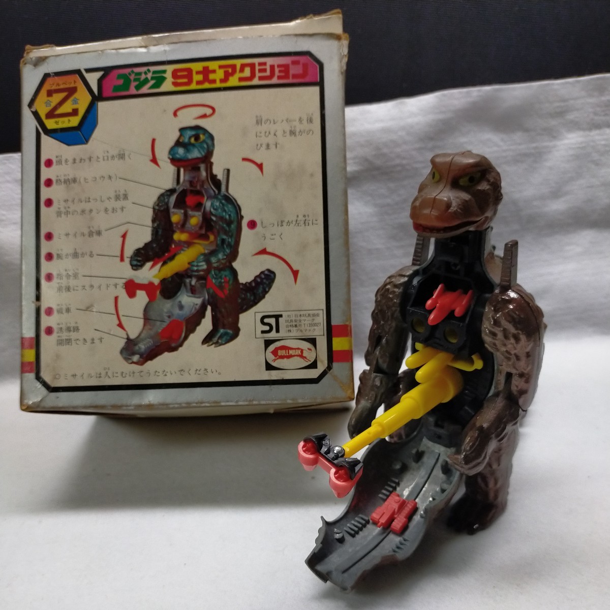 当時物 ブルマァク ブルペット Z合金 ジンクロン ゴジラ薄茶 超合金 