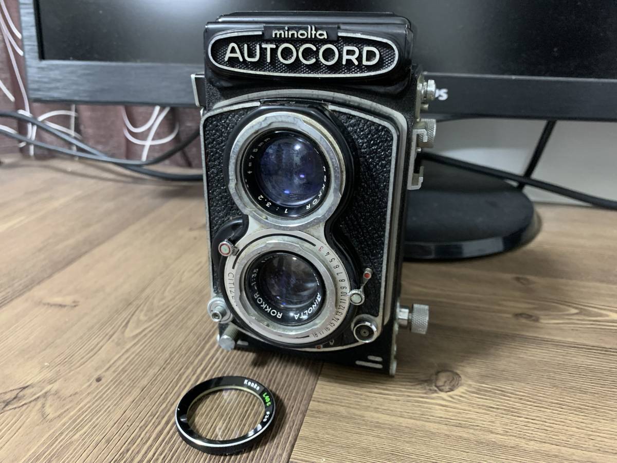 ☆超希少☆ MINOLTA AUTOCORD Ⅲ ミノルタ オートコード 75mm F3.5 革