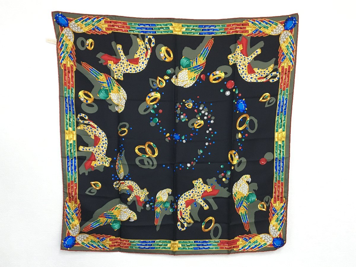 美品 美品 カルティエ パンテール ジュエリー モチーフ スカーフ