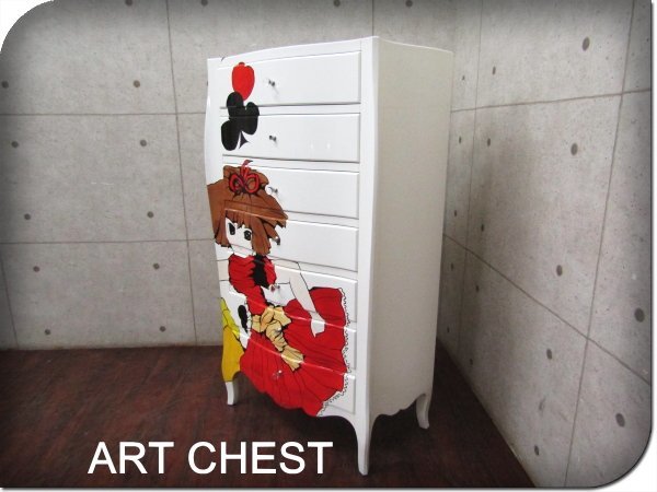 ■美品■高級■アーティストペイント■エレガントスタイル■７段チェスト■smm6867k