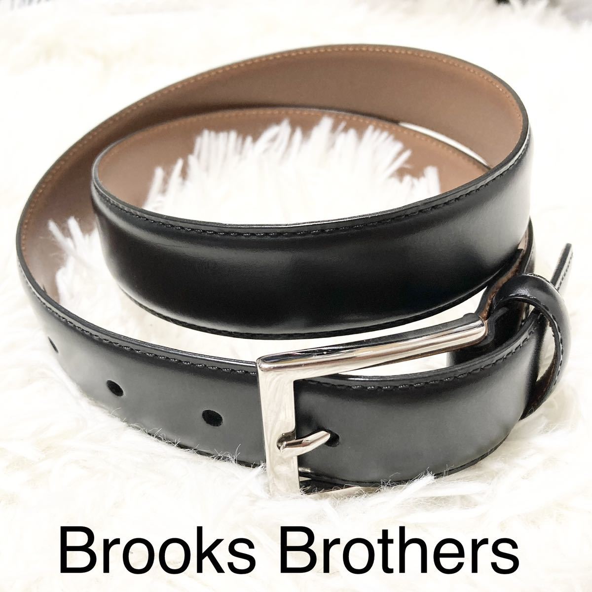 美品 ブルックスブラザーズ BROOKS BROTHERS レザー ベルト ITALY製 32
