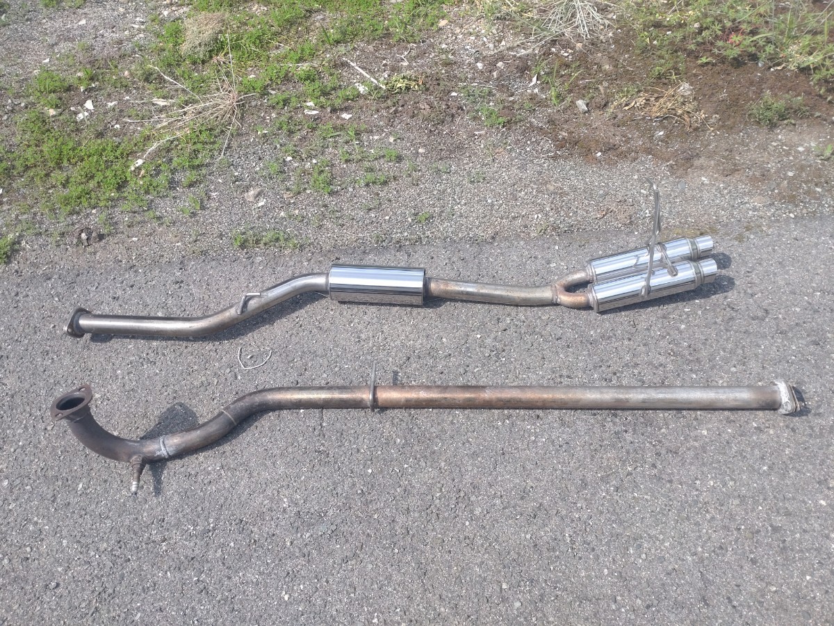 L700系ミラ用 ショップオリジナル？オールステンレスマフラー 中古品です。