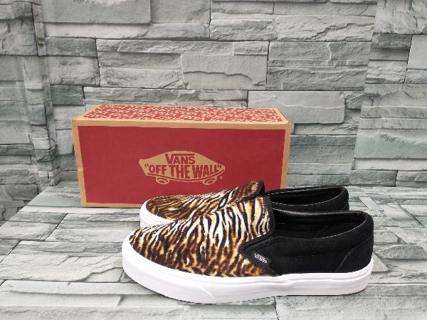 VANS/バンズ/ローカット スニーカー/スリッポン/CLASSIC SLIP-ON/BLACK/TIGER/ハラコ/タイガー/虎柄/アニマル柄/ブラック/メンズ/27.5cm