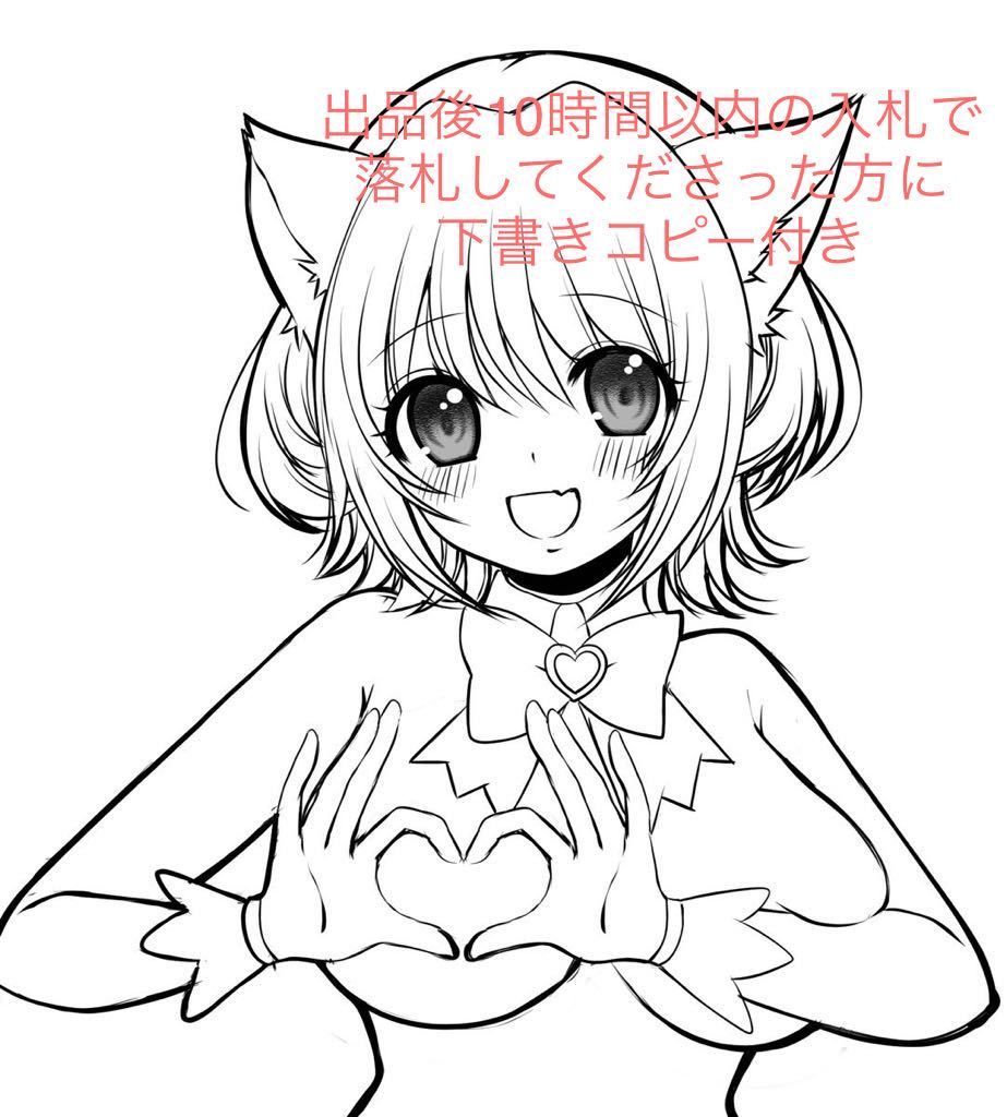 手描きイラスト 小色紙 東京ミュウミュウ ミュウいちご ※入札前に説明
