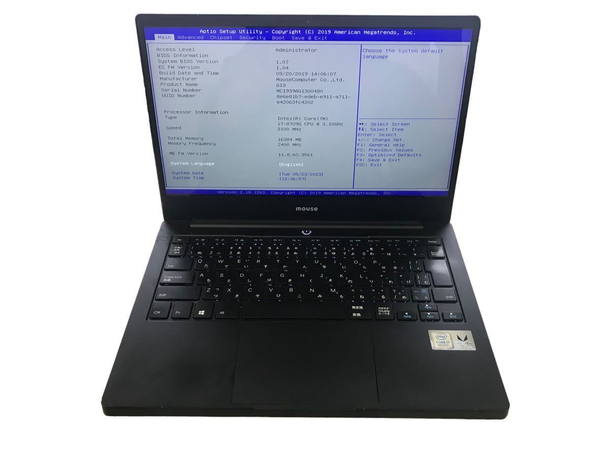 《ジャンク》Mouse computer DAIV G13 Core i7-8709G/RAM 16GB ストレージ無し　HG14