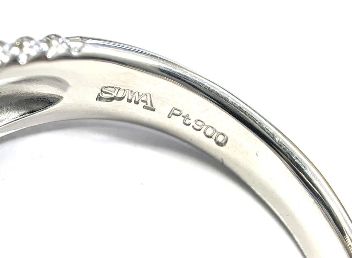 新品仕上げ Pt900 諏訪貿易 SUWA刻印 ゾイサイト 1.55ct ダイヤモンド 