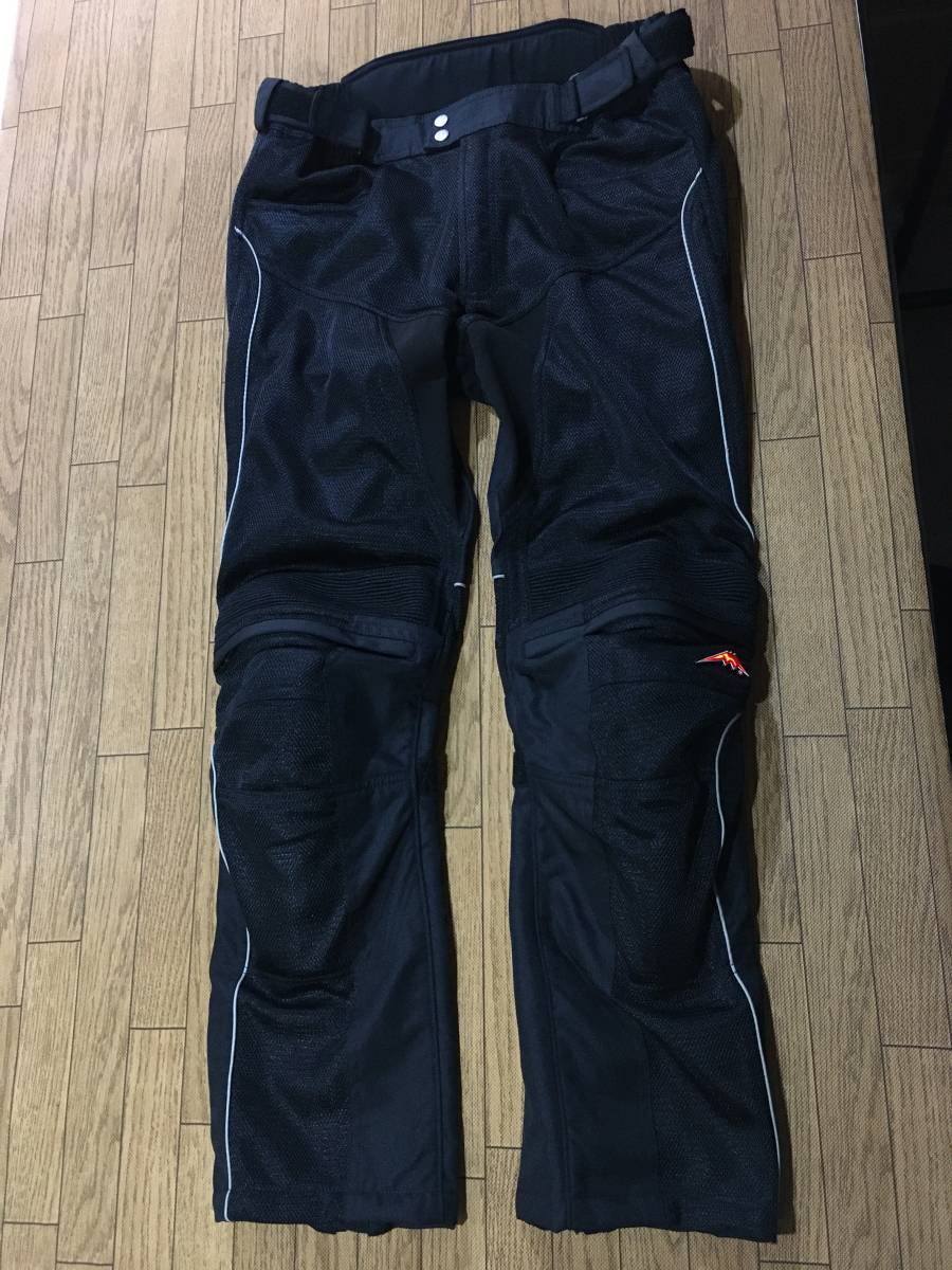 KUSHITANI 夏用ナイロンメッシュ素材 ライディングパンツ 腰・膝パッド