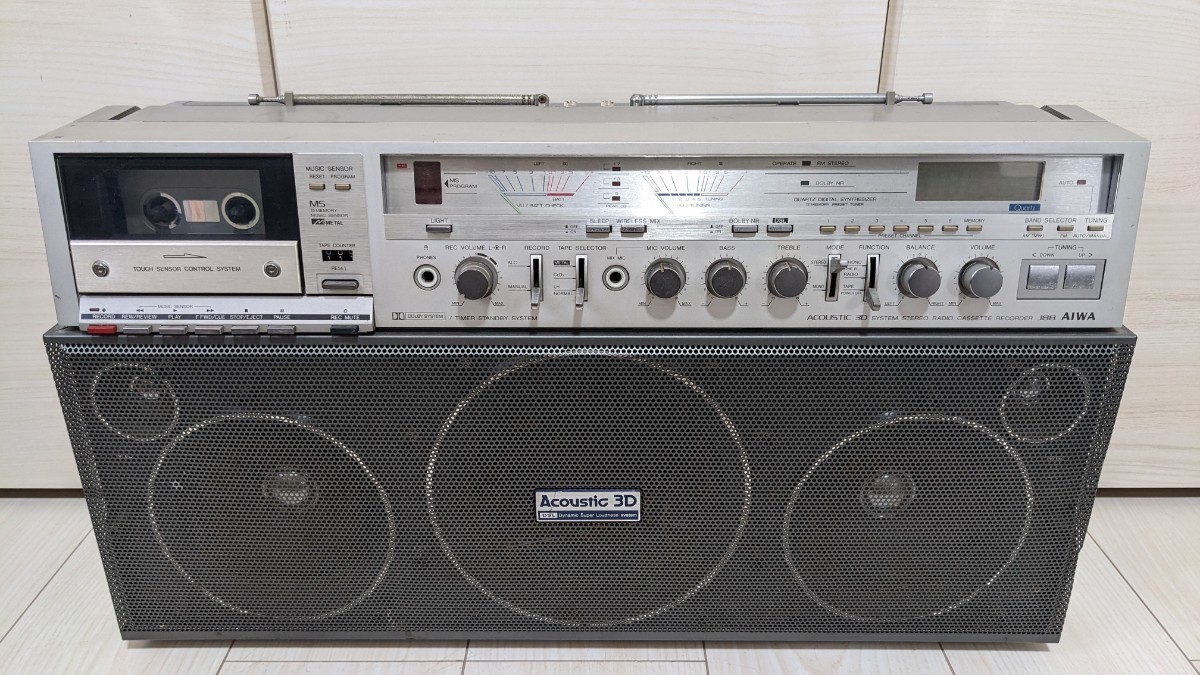 ☆アイワ大型ラジカセ【AIWA CS-J88BL/希少のブルー】通電確認！現状品