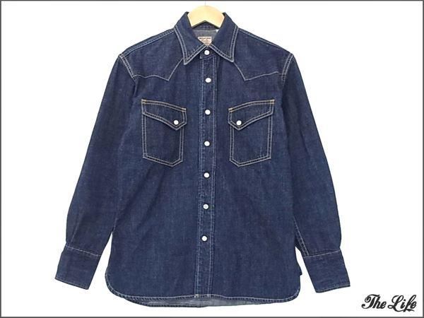 【1円~】フラットヘッド7001Rデニムウエスタンシャツ36