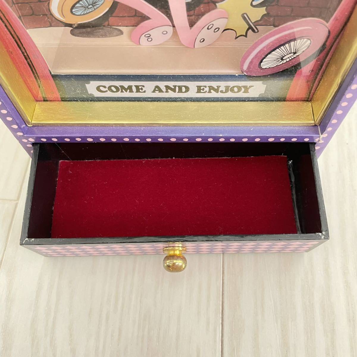 A□動作品□ PINK PANTHER ピンクパンサー オルゴール 小物入れ ダンス 