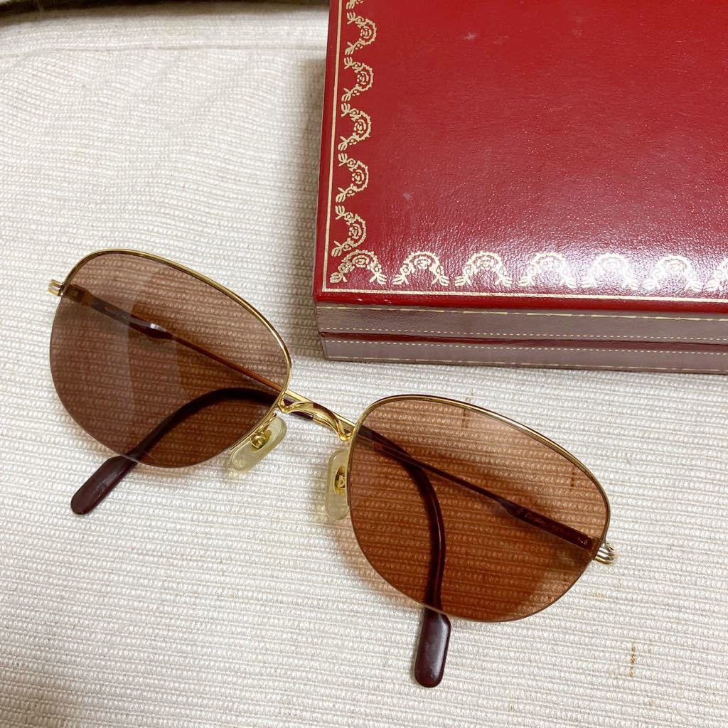 Cartier カルティエ ゴールドフレーム 57□18 145 サングラス 眼鏡 
