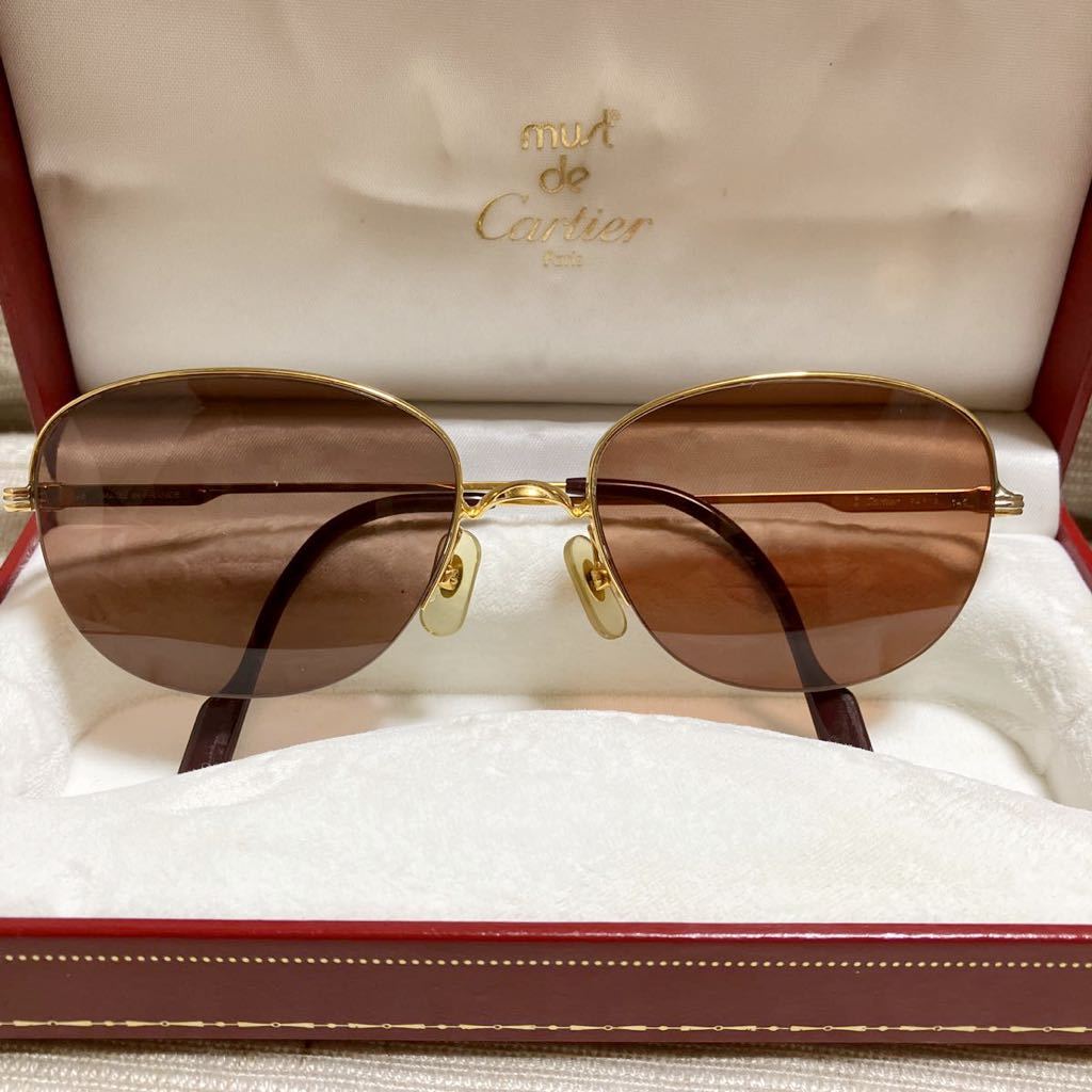 Cartier カルティエ ゴールドフレーム 57□18 145 サングラス 眼鏡 