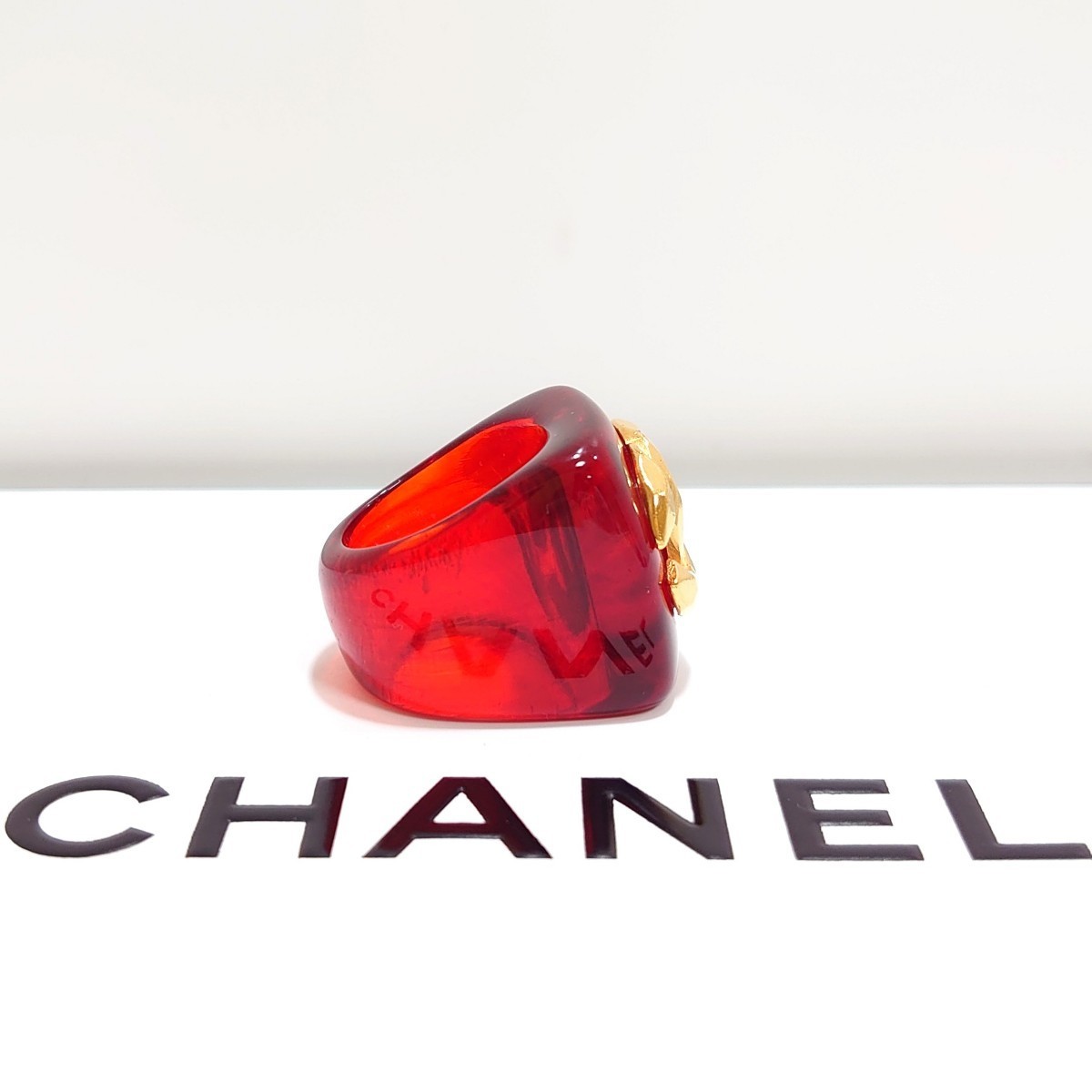 ☆超美品 希少 シャネル CHANEL クリア リング ゴールド ココマーク 