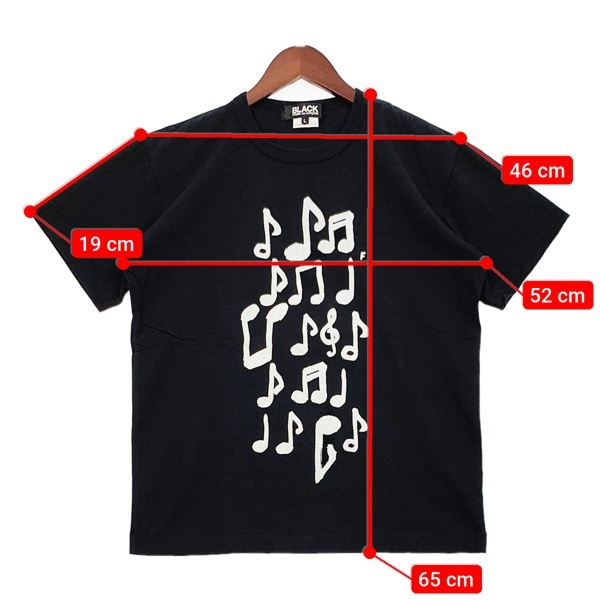 BLACK COMME des GARÇONS 音符Tシャツ L Logo-print t-shirt | Comme