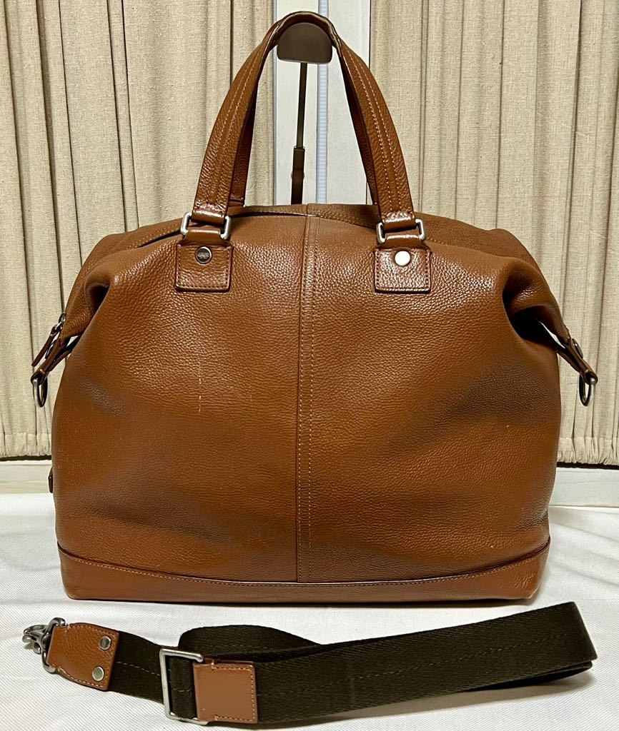 COACH コーチ 3way ショルダー 大型ボストンバッグ 総本革フルレザー