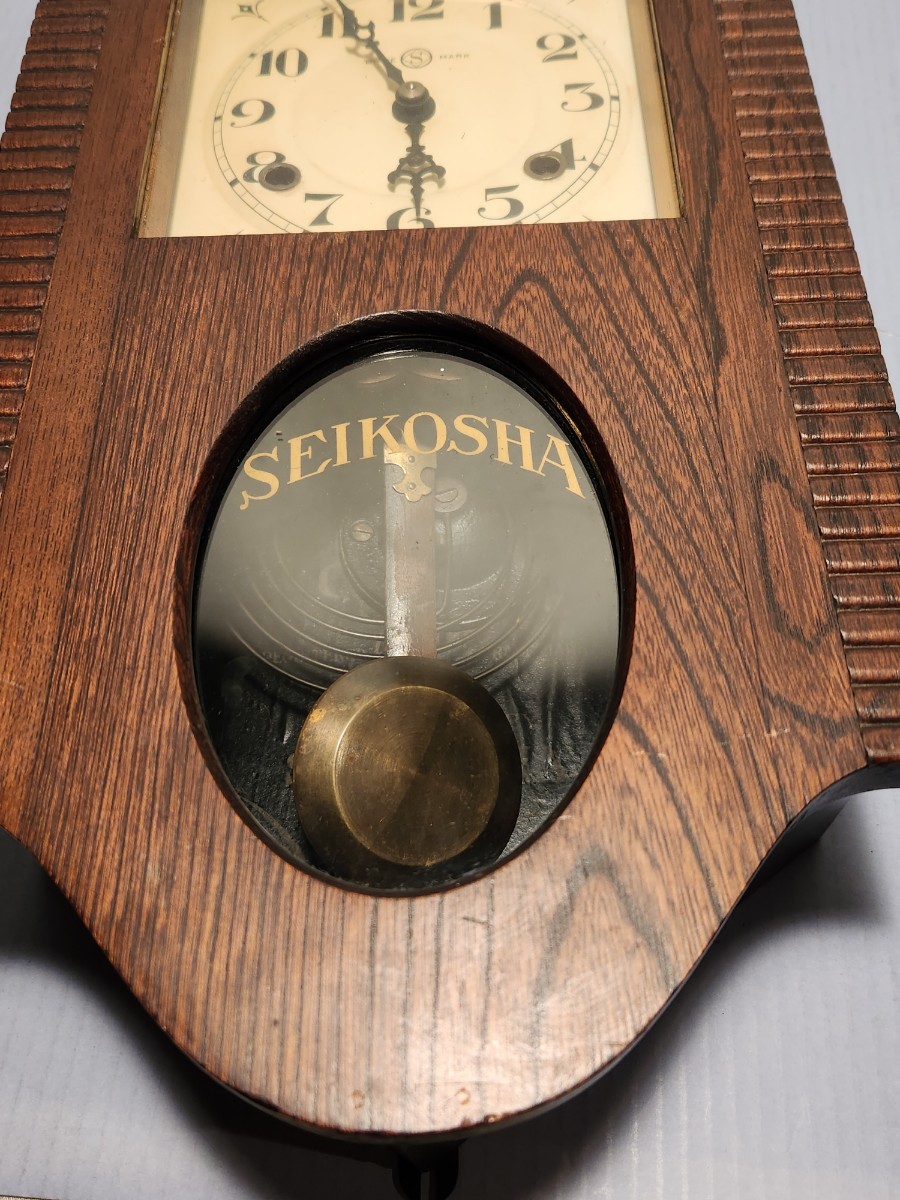 精工舎 アールデコ 柱時計 古時計 振り子 ゼンマイ ボンボン レトロ