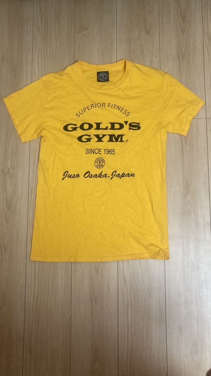 アメリカ製ゴールドジム コットン製Tシャツ イエロー Sサイズ(M相当