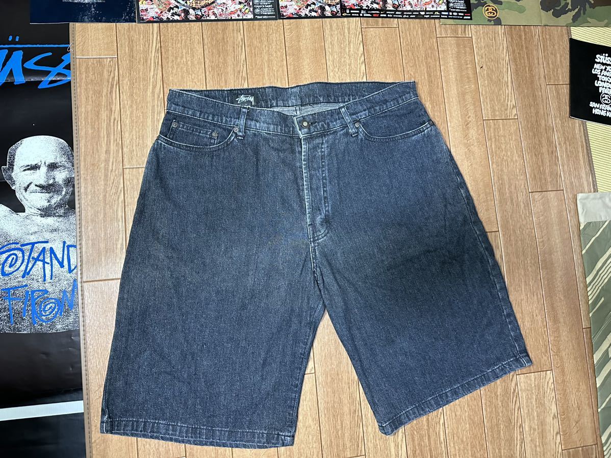 STUSSY オールド デニムショーツ黒(W36)デッドストック品 ステューシー